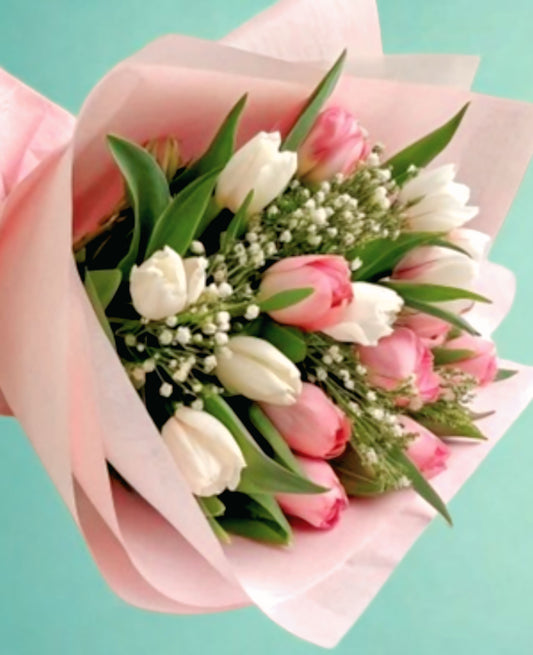 Tulip Breath Roses Bouquet in Dubai, UAE