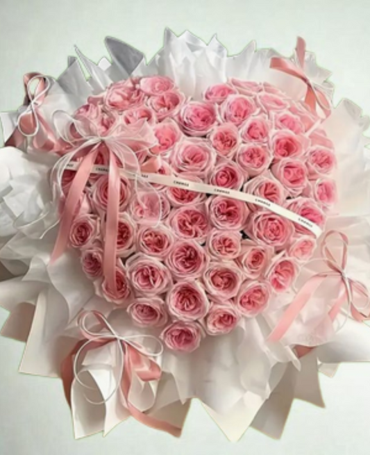 Pink Heart Shaped Flowers Delivery in Dubai