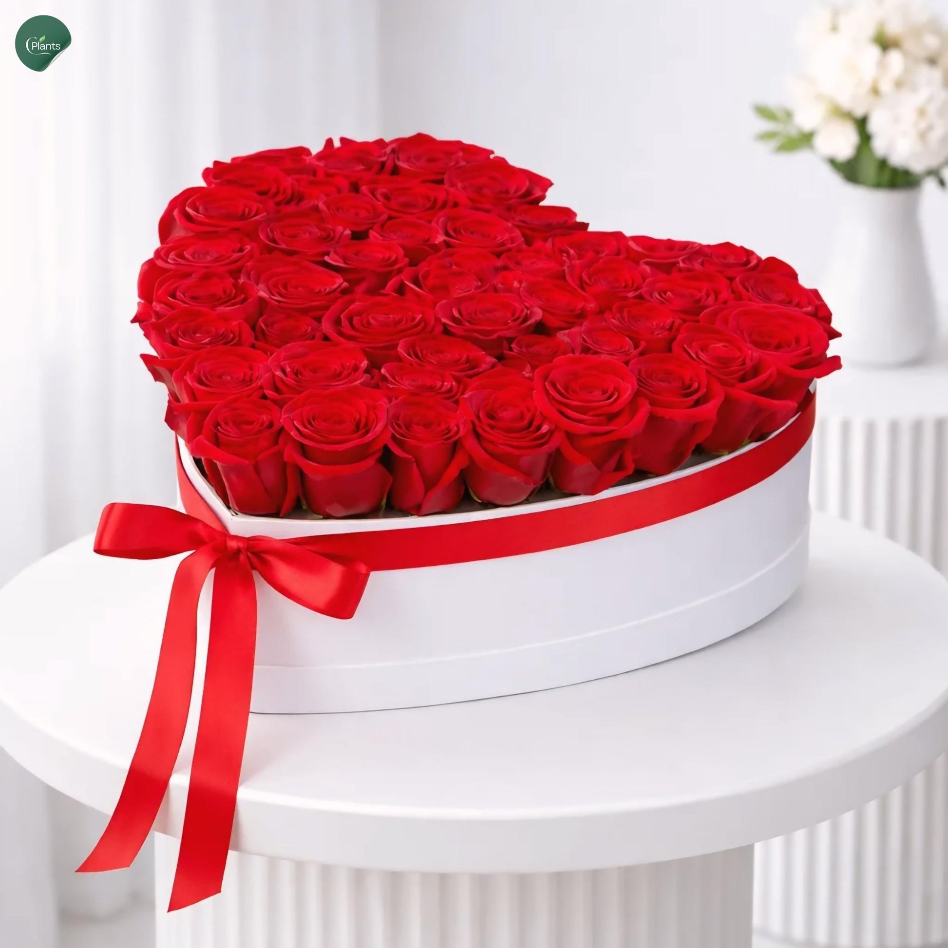 Signature Red Rose Heart Gift Box with Premium Velvet Finish by CPlants UAE