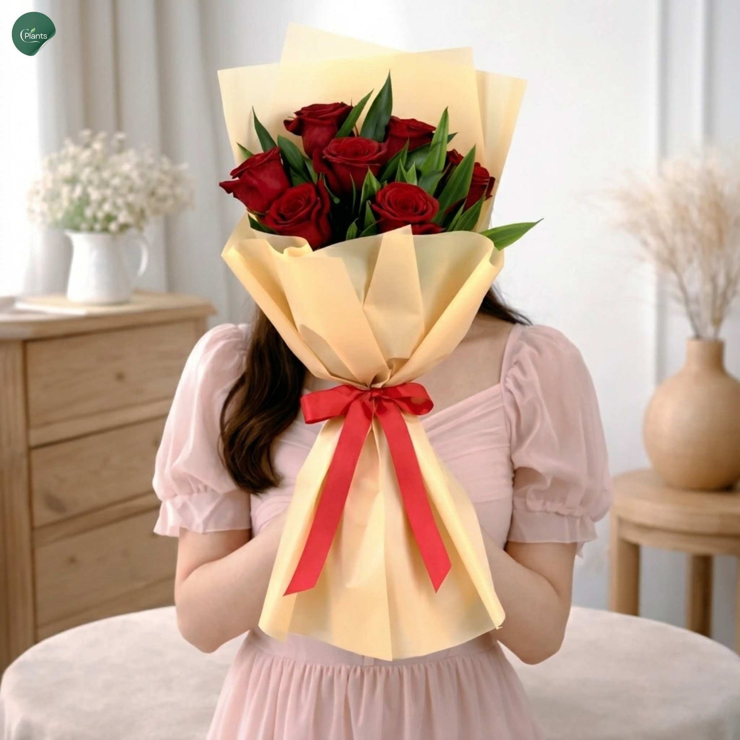 7 Premium Red Roses Bouquet - Luxury Fresh Flower Gift UAE