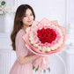 red pink white roses premium arrangement Dubai